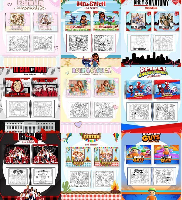 1111111 Arquivo Livros de Colorir Big Pack 2.0 - 80 temas - Imagem 1